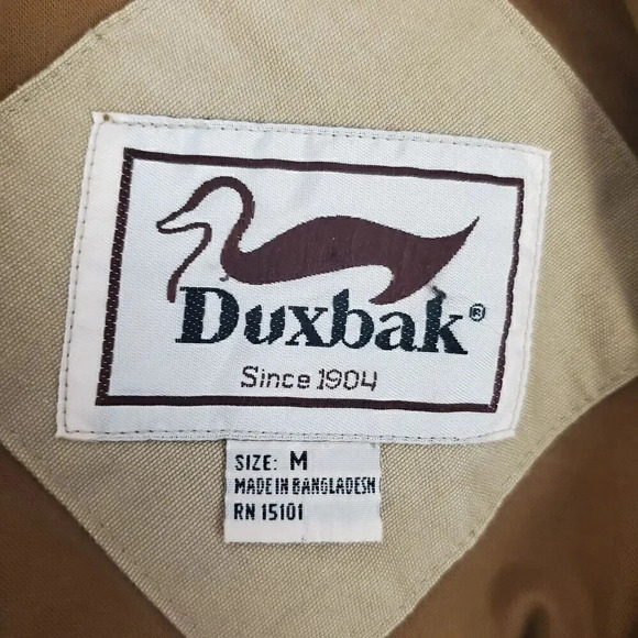 VTG DUXBAK Men's Chore Jacket M Brown Canvas Mohawk Duck Rainproof Hunting Coat - Picture 9 of 13